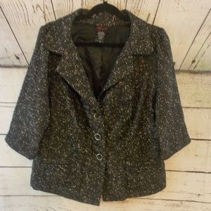 Torrid blazer black white speckled size 1X